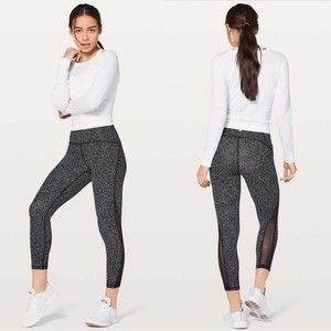 Lululemon Train Times 7/8 Pant 25" Night View White Black / Black